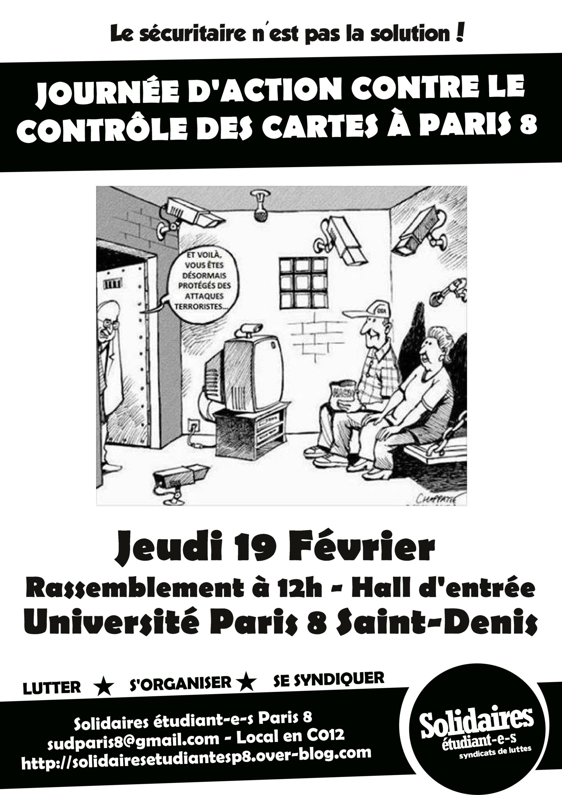 Journée de mobilisation à l’Université Paris 8 - Jeudi 19 février