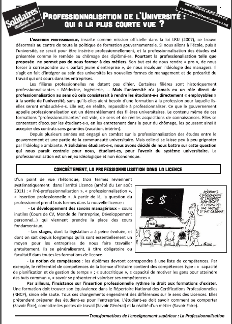 Professionnalisation de l’université