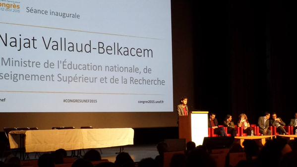 Najat Vallaud-Belkacem ouvre le congrès de l’UNEF...